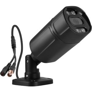 Fuers 5MP HD Security Surveillance Bullet Camera, 5-in-1 XVI/AHD/TVI/CVI/CVBS, Human Detection, 80Ft IR Night Vision, Weatherproof for Outdoor/Indoor Use