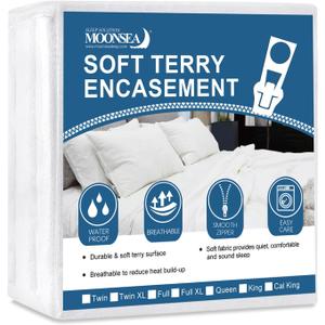 Twin XL Mattress Protector Zippered with Ultra Soft Terry Surface, 6-Side Waterproof Mattress Encasement for Kids, Well Made Zipper, Noiseless, for Standard Twin Extra Long Size Mattress 39'' X 80''