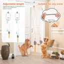 Automatic Rechargeable Cat Teaser, Door Mount Hanging Interactive Cat Toy, 360 Spinning & Irregular Jumping Motion Modes, Smart Electric Cat Exercise Toy for Indoor Cat Self Play, Grey
