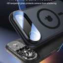 [Upgraded Full Camera Protection] for iPhone Air Case with Camera Cover Stand [Fit for MagSafe][10FT Mil-Grade Protection] Translucent Magnetic Phone Cover for iPhone 17 Air Case, Black