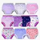 BIG ELEPHANT Potty Training Underwear, 100% Cotton Absorbent Unisex Toddler Pee Pants for Boys & Girls (Floral Series, 10-Pack, 5-6Y)