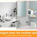 Clear Acrylic Floating Shelves - 2 Tier Wall Mounted Bathroom Organizer Set of 2 (15") - Space Saving Display Shelf for Makeup, Skincare, Kitchen Spices, & Home Decor