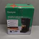 Tastyle Single Serve Coffee Maker Hot and Iced with Bold Brew, Small Coffee Machine for K Cup and Ground, Fits 7.3'' Travel Mug, Brews up to 16 Oz, 5 Cup Sizes, for Office, RV& Hotel, Elegant Black