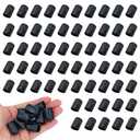 Acoeitl 60Pcs Round Rubber End Caps Black 1/2In(13mm) ID Vinyl Flexible Covers Screw Protectors Tips for Furniture Legs Bolts Pipes Metal Poles End Caps for Thread Sealing and Floor Protection