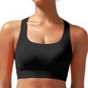 RUNNING GIRL High Impact Sports Bras for Women - Scoop Neck Strappy Sports Bra High Support Moulded Cup Workout Bra, L