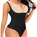 Werena Thong Shapewear Bodysuit for Women Tummy Control Open Bust Body Shaper Slimmer Shaping Thong, M