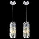 Pendant Lights Kitchen Island Modern Chrome Pendant Light Fixtures, Island Pendant Lights for Kitchen, mini pendant lights Crystal, Adjustable Hanging Lights Fixture for Dinning Room (Chrome 2-Pack)