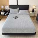 ZIQINPSQ Queen Size Flannel Fitted Sheet - 1 Piece Winter Warm Deep Pocket (15") Bed Sheet, Shrink & Fade Resistant, Hotel Quality, Light Grey