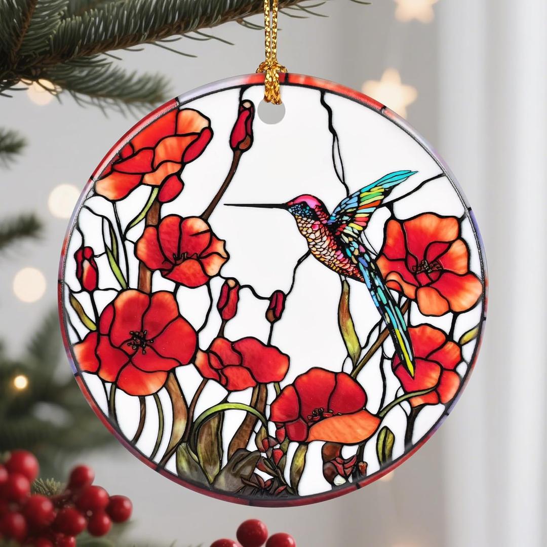 Christmas Ornaments, Hummingbird Ornament, Christmas Tree Decorations, Holiday Decorations, Holiday Ornaments, Hummingbird Gift, Bird Lover Gifts, Holiday Party Gifts, and Xmas Gift Ideas