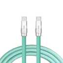 Rainbow Chubby - Colorful Chubby Cable Gradual Durable Charger Cable USB-C to USB A Cable Nylon Braided Fast Charging Data Cord for Phone, Green, Type-C to Type-C, 1.64 FT