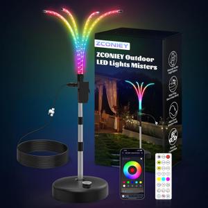 ZCONIEY Smart Standing Mood LED-Light- Tree - APP & Remote Control, Fully Adjustable Height, Colors, Shapes, Outdoor Color Changing Stand Lamp with Music Sync for for Daily and Accent Mood Lighting