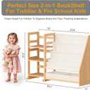 Kid Bookshelf and Toy Storage Organizer - White 3 Tier Wooden Kids Book Shelf for Kids Rooms, Toddler Bookshelf Baby Bookcase for Nursery Class Room, Play Room- Cream White