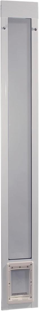 Ideal Pet Products Aluminum Pet Patio Door, Adjustable Height 77-5/8" to 80-3/8", 5" x 7" Flap Size, White