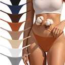 Cotton G-String Thongs for Women Underwear Breathable Stretch Low Rise Panties T-back Sexy Ladies 8 Pack, M