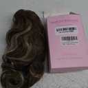 Clip on Ponytails for Women - 12 Inch Curly Ponytail Extension, Wavy Pony Tails Hair Extensions, Synthetic Hair Extensions Ponytail, Clip in Ponytail (Color: Ash Brown with Beige Blonde Highlights)