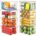 theaoo Clear Storage Bins with Lids Stackable - Large Plastic Containers for Pantry Organization and Storage - Perfect for kitchen,Fridge,Laundry Room,Bathroom,Garage,Closet,Cabinet Organizer - 2 Pack