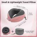 Neck Pillow Airplane - Premium Memory Foam Travel Pillow with Portable Storage Case, 360 Neck Support, Compact Lightweight for Long Flights, Office & Travel (Pink)
