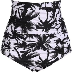 COCOPEAR Women's Ruched High Waisted Bikini Bottom Retro Vintage Swim Short Tankinis 3XL