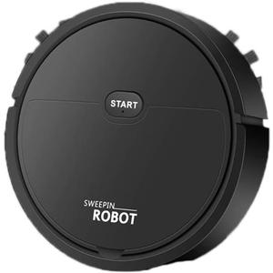 Robot Vacuum Cleaner, USB Smart 3 in 1 Super Thin, Powerful Suction, Quiet, Self Charging Robotic Vacuum Cleaner, Cleans Hard Floors to Medium Pile Carpets (Black)