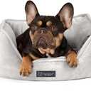 NANDOG Luxury Reversible Dog Bed, Signature Collection Ultra Soft Micro Plush Pet Bed for Small Dogs, Washable & Modern Style Light Grey, 22" L x 18" W