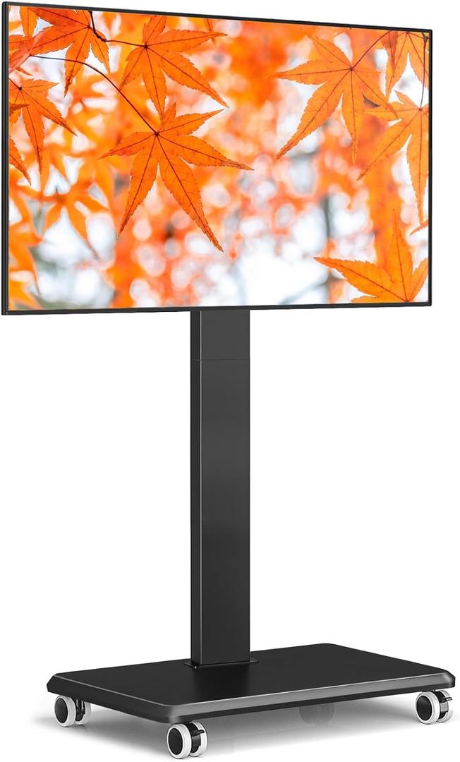 TVON Rolling TV Stand for 32-70 Inch TVs，Elegant Floor TV Stand with Wheels