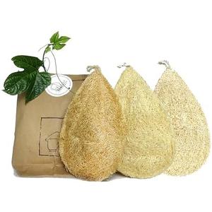 Miw Piw Natural Loofah Dish Sponge Pack 2 Vegetable Scrubber for Kitchen -100% Biodegradable Compostable Dishwashing Scouring Pad Zero Waste Plastic Free Eco Friendly Sustainable