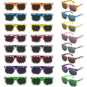 20PCS Pixel Sunglasses Party Pack, Video Game Style Glasses in 8 Colors, Party Favors and Photo Props