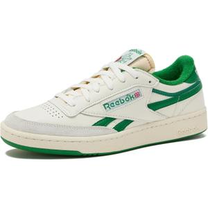 Reebok Club C Revenge Vintage Sneakers for Men - Casual Tennis Mens Shoes, Chalk/White/Glen Green, 9