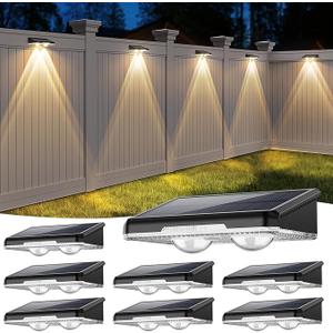 Solar Fence Lights Outdoor, 7 Fixed Colors ＆ Color Changing IP65 Waterproof Solar Powered Lights for Backyard/Patio/Fence/Wall/Deck/Step/Porch/Railings/Pool (8pack)