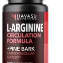 L-Arginine 1800mg with Pine Bark Extract 100mg Per Serving, 30 Servings | Nitric Oxide Supplement with Pine Bark and L-Arginine for Men, Performance Supplement for Men's Health, Vegan, 90 Count