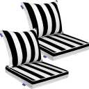 Deep Seat Cushion Set 24 x 24 inches Outdoor Patio Seat and Back Cushion Chair Cushions for Outdoor Furniture Water Repellent Set (2 Sets))