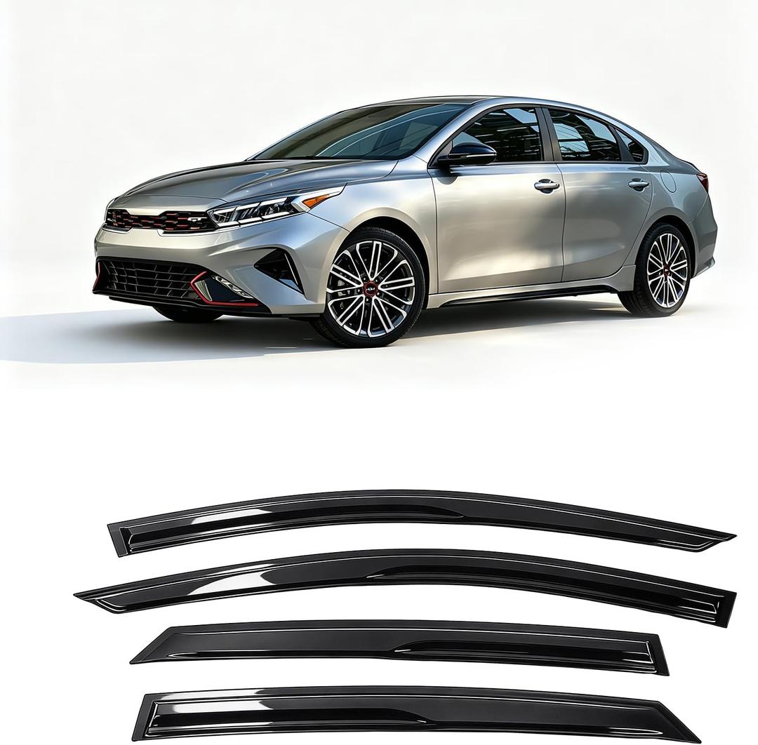 MIALUTY® Window Visors Rain Guards for Kia Forte Sedan 2019-2024, Out-Channel Vent Visors Heat Insulation Sun Shade Accessories for Cars