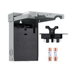 SURAIELEC 30 Amp Fused AC Disconnect Box, Outdoor Pull-Out Switch Enclosure with Fuse, AC Disconnect for Mini Split, Air Conditioning and Home & Light Commercial HVAC Systems, Fuse Included
