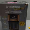 West Bend Timeless 12-Cup Programmable Coffee Maker with Brew Strength Selector for Hot and Iced Coffee, Includes 1-4 Cup Brew Option and Permanent Filter (Blue/Gold)