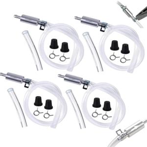 4 PCS Universal Brake Fluid Deflerator, Brake Bleed Hose, Brake System Bleeding Tools, Auto Motorcycle Clutch One-Way Check Valve Tube Deflation Tool Kit Hose with Metal Clamp (4 PCS)