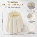 Large Scalloped Pleated Lamp Shade, Cream Empire 21.2" Bottom, E26 Spider, 7.5" top x 21.2" bottom x 13.58" high