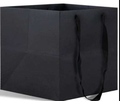 HUAPRINT Kraft Paper Bags Black 12"×12"×12"