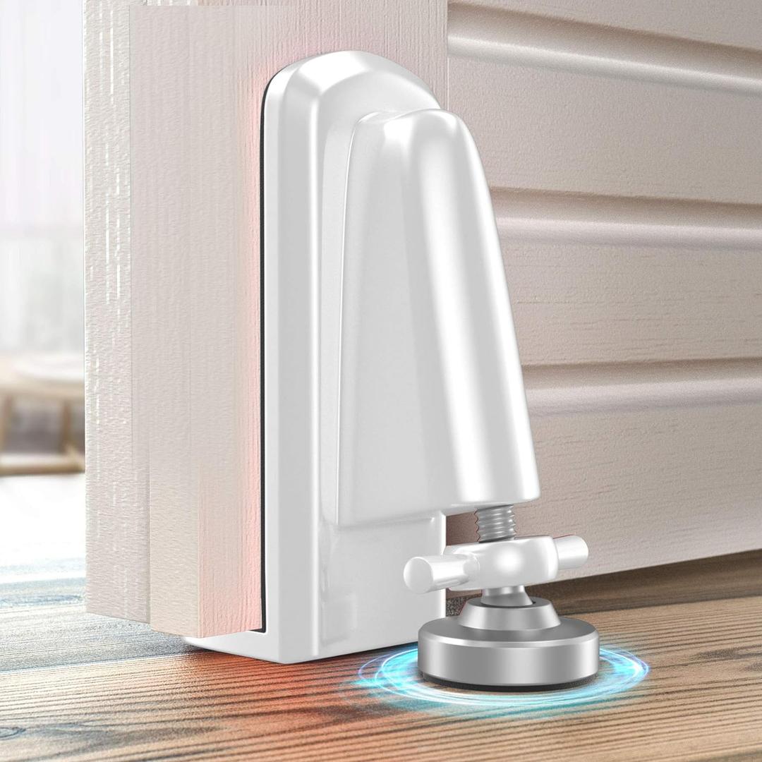 Portable Door Jammer for Travel - Door Stoppers Security Anti Theft,Apartment Hotel Room Protection - Door Lock Stopper Security Device for Women/Homeowner/Children/Tourist Safety (White Strengthen)