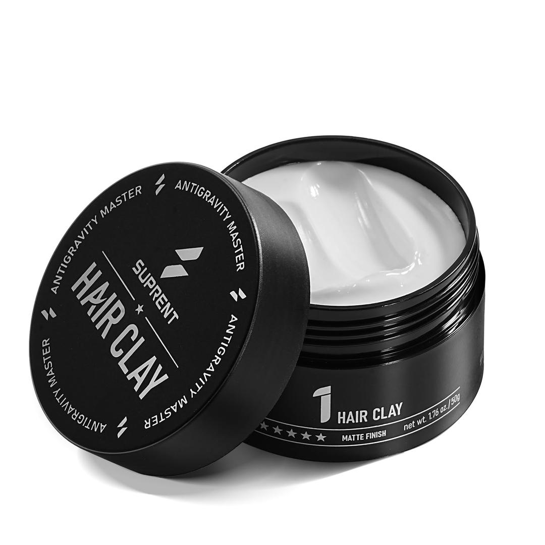 SUPRENT Hair Clay, Hair Putty for Men Medium Hold,Water-Based Formula Man's Hair Styling Products,Matte Texture, Moisturizing and Nourishing Hair, Suitable for All Hair Types