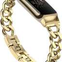 Bolesi Compatible with Fitbit Luxe Bands,Slim Metal Band Stainless Steel Adjustable Straps Replacement Bands for Fitbit Luxe Smart Watch for Women Men