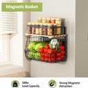 Magnetic Shelf for Fridge: Fruit Potato and Onion Storage Bin - Magnetic Spice Rack for Refrigerator & Kitchen Counter - Pantry Organizers and Storage