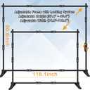 iElyiEsy Backdrop Banner Stand, 10x8FT Heavy Duty Adjustable Step and Repeat Stand with Carrying Bag for Parties Photo Booth Trade Show