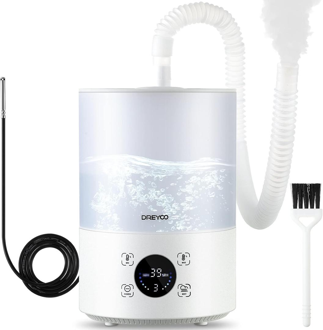 Smart Reptile Fogger Humidifiers with Humidity Control, Reptile Terrarium Humidifier Smart Touch, 3 Grades Adjustable Fogger with Hose for Reptile Amphibians Herps Snakes Plants