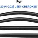 Window Visors Rain Guards for 2014-2023 Jeep Cherokee, Out-Channel Window Vent Wind Deflectors Visors Shades for 14-23 Cherokee KL