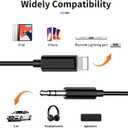 (Apple MFi Certified) iPhone AUX Cord,Lightning to 1/8 Inch Audio Cable,3.3ft, Headphone Jack Adapter Male Aux Stereo Audio Cable Compatible for iPhone 14/13/12/11/XR/X/8/7 (Black)
