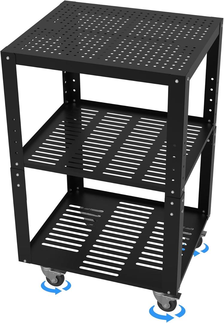 Eastrexon Planer Stand, 27.6" x 24" Tabletop, 31"- 44.7" Height Adjustable, 550 LBS Capacity Planer Table with 4 Stable Casters & Storage Space, for Most Planers, Saws, Bench-top machines, Power Tools