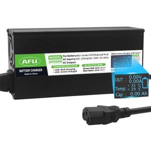 84V 10A Battery Charger Black Aluminum Case Safe and Durable Used for 20S 72V Lithium Battery Smart ChargerWith Charging Display DC Output C13 N+L- Connector