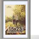 KTKDE 15x23 Picture Frame,Poster Frame Display Pictures 13 x 19 with Mat or 15x23 Without, Tempered Glass, 23 by 15 Gray Wooden Frame Wall Gallery Photo Frame best gift