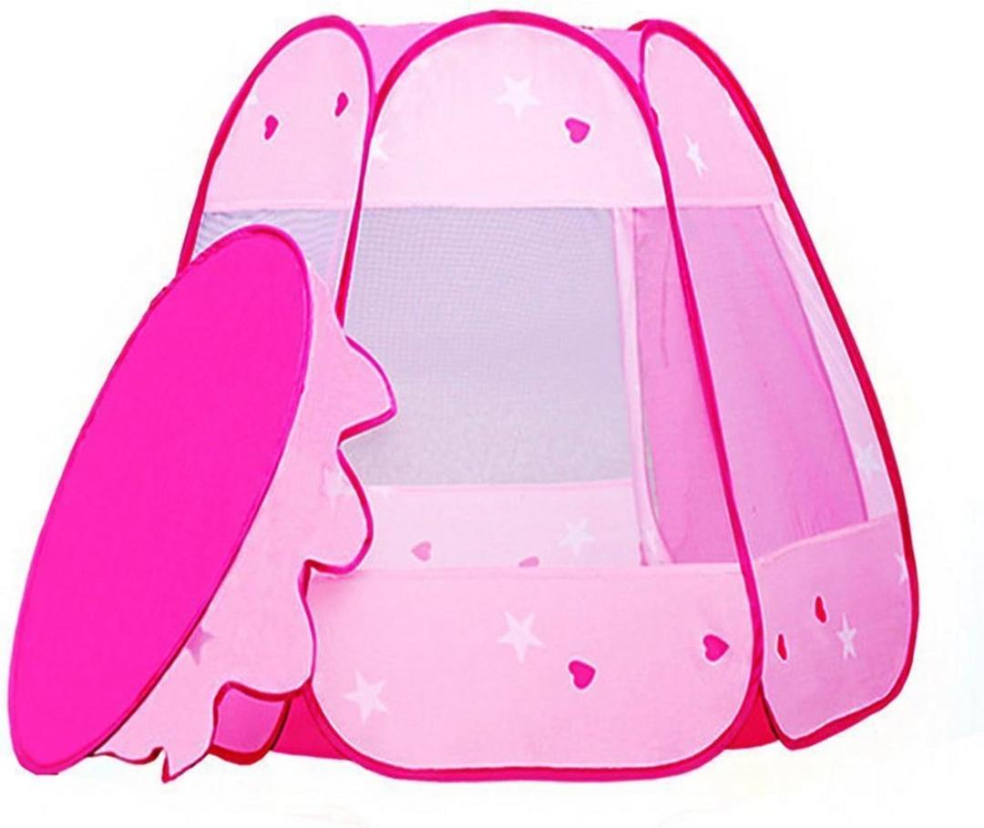 Fairy Vase Tent Princess Playhouse Pink Playpen Girls Ball Pit Kids Pop-up Hexagon Mesh Play Tent