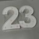 Pooqla Decorative Led Light Up Number Letters, White Plastic Marquee Number Lights Sign for 23th Birthday Party Wedding Decor Battery Operated Number (23)
